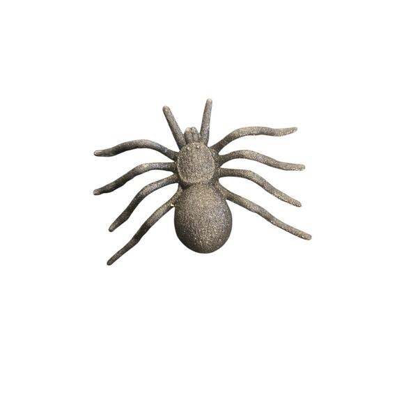 Black Glitter Spider Toy Prank Scary Joke Insect Animal Bug - Picture 1 of 2